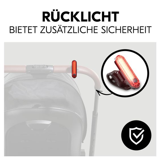 Hauck LED-Leuchte für Kinderwagen & Buggy - inkl. Halterung (aufladbar, 4 Leuchtmodi)