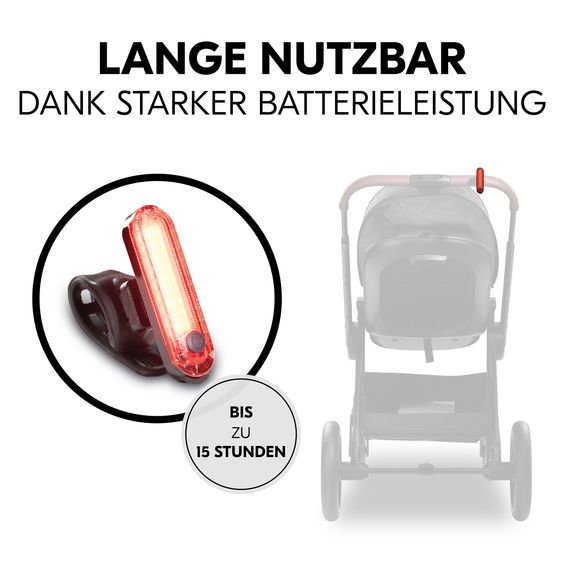 Hauck LED-Leuchte für Kinderwagen & Buggy - inkl. Halterung (aufladbar, 4 Leuchtmodi)