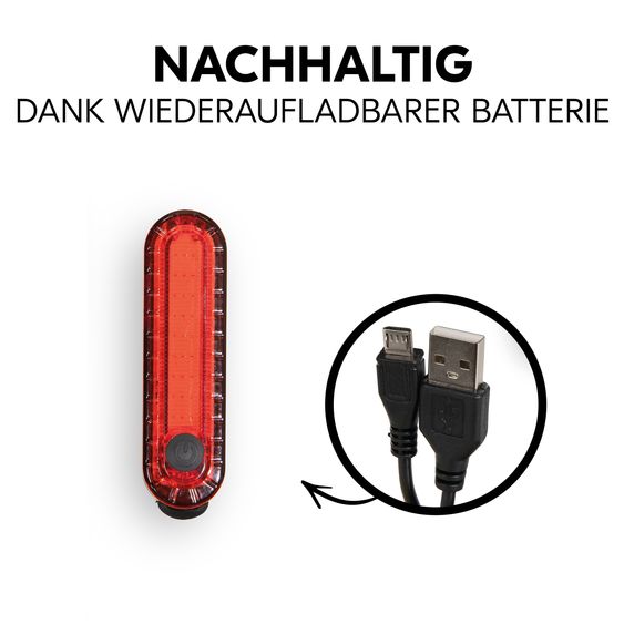 Hauck LED-Leuchte für Kinderwagen & Buggy - inkl. Halterung (aufladbar, 4 Leuchtmodi)