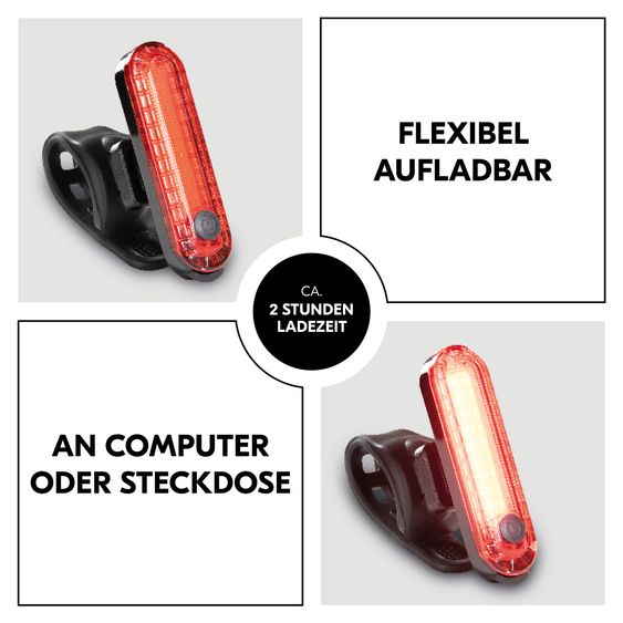 Hauck LED-Leuchte für Kinderwagen & Buggy - inkl. Halterung (aufladbar, 4 Leuchtmodi)