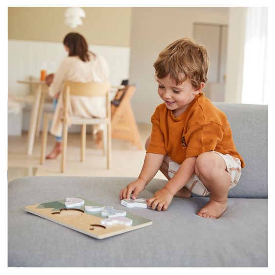 Hauck Learning Tower / Children's Chair for Kitchen Learn N Explore incl. Wooden Peg Puzzle Puzzle N Fit - White