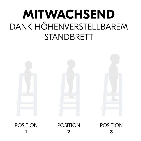 Hauck Learning Tower / Children's Chair for Kitchen Learn N Explore incl. Wooden Peg Puzzle Puzzle N Fit - White