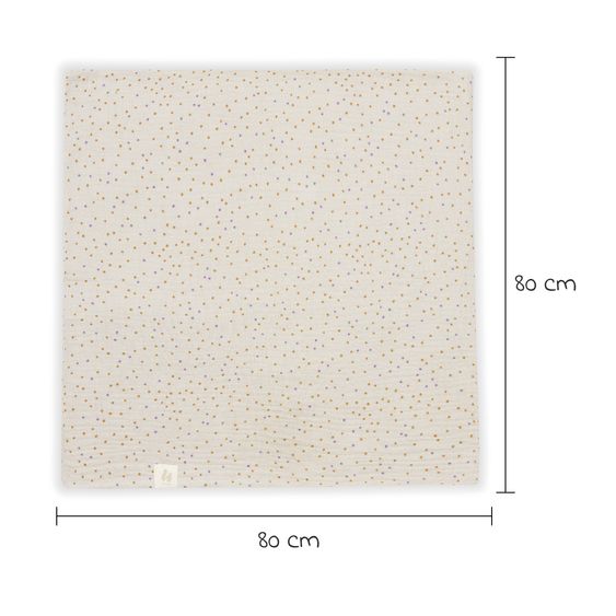 Hauck Mullwindeln / Mulltücher / Spucktücher Cuddle N Clean - 3er Set 80 x 80 cm - Beige Dots / Cork / Beige