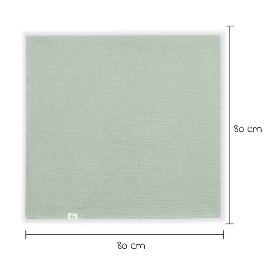 Hauck Mullwindeln / Mulltücher / Spucktücher Cuddle N Clean - 3er Set 80 x 80 cm - Sage / Beige / Cork