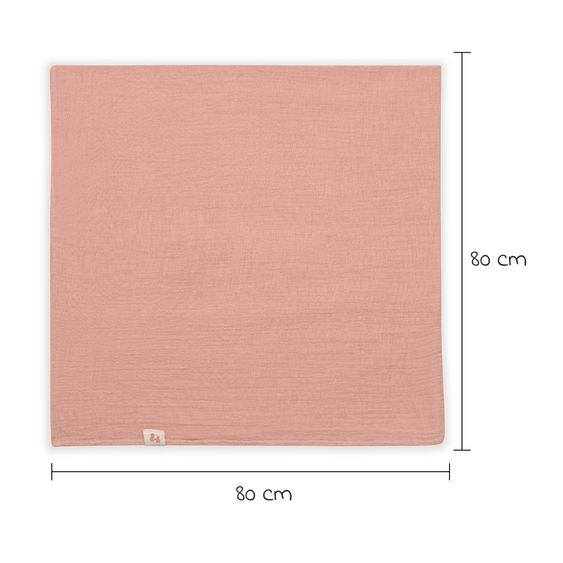 Hauck Mullwindeln / Mulltücher / Spucktücher Cuddle N Clean - 3er Set 80 x 80 cm - Sage / Beige Dots / Cork