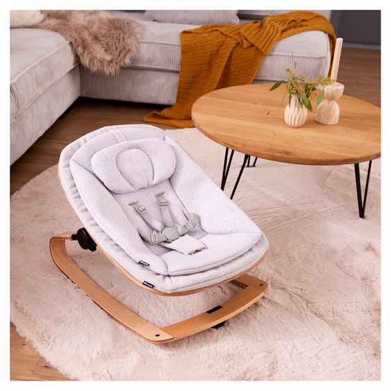 Hauck Neugeborenenaufsatz & Wippe Highchair Bouncer Eco - für Alpha, Beta & Arketa Hochstuhl - Light Grey