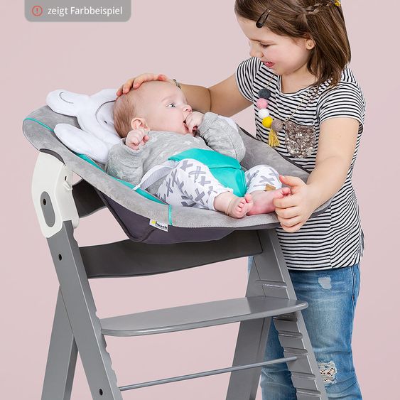 Hauck Neugeborenenaufsatz & Wippe für Alpha Hochstuhl - Bouncer 2in1 - Hearts Beige