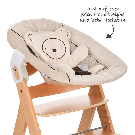 Hauck Neugeborenenaufsatz & Wippe für Alpha Hochstuhl - Bouncer 2in1 - Hearts Beige