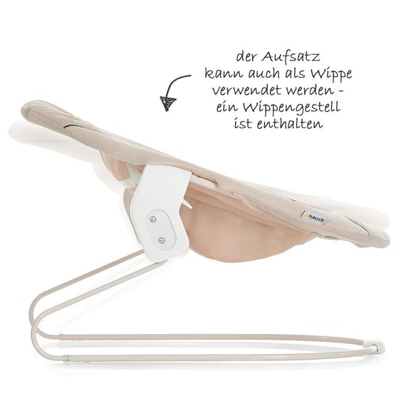 Hauck Neugeborenenaufsatz & Wippe für Alpha Hochstuhl - Bouncer 2in1 - Hearts Beige