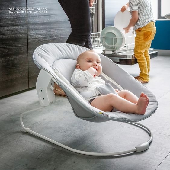 Hauck Newborn attachment & rocker for Alpha highchair - Bouncer 2in1 - Stretch Grey