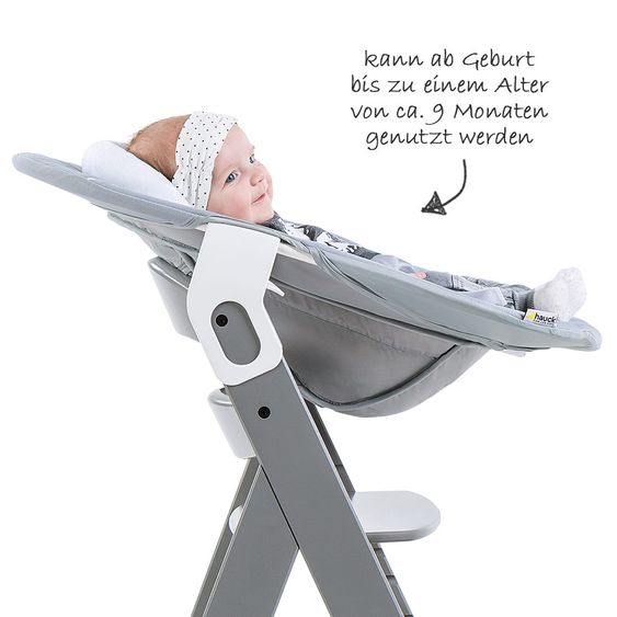 Hauck Newborn attachment & rocker for Alpha highchair - Bouncer 2in1 - Stretch Grey