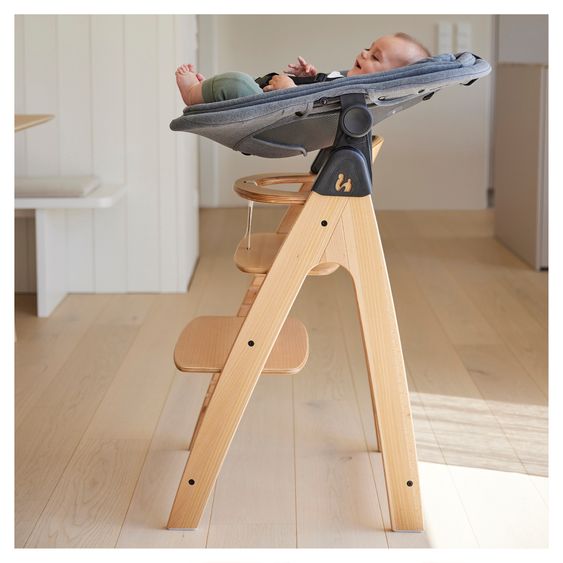 Hauck Neugeborenenaufsatz & Wippe Highchair Bouncer für Alpha, Beta & Arketa Hochstuhl - Dark Grey Melange