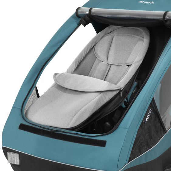 Hauck Neugeboreneneinsatz / Babysitz Lounger für Dryk Duo Fahrradanhänger - Grey