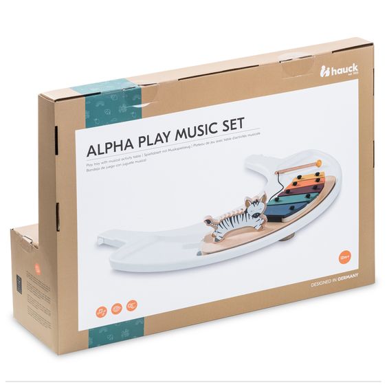 Hauck Play Tray Set Music (inkl. Basis) - Xylophon Music-Spielzeug Zebra - für Hochstuhl Alpha & Beta