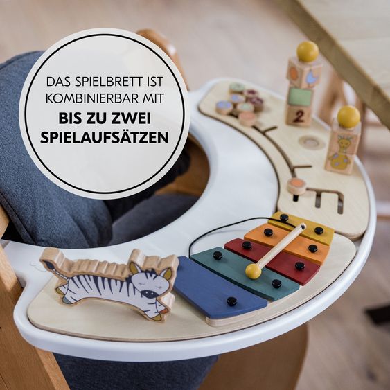 Hauck Play Tray Set Music (inkl. Basis) - Xylophon Music-Spielzeug Zebra - für Hochstuhl Alpha & Beta