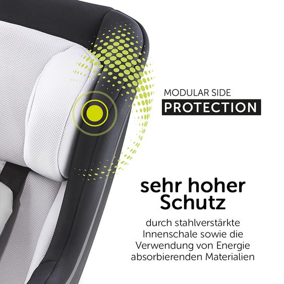 Hauck Reboard Kindersitz iPro Kids - i-Size (bis 4 Jahre) inkl. Sitzverkleinerer und Liegeposition - Lunar