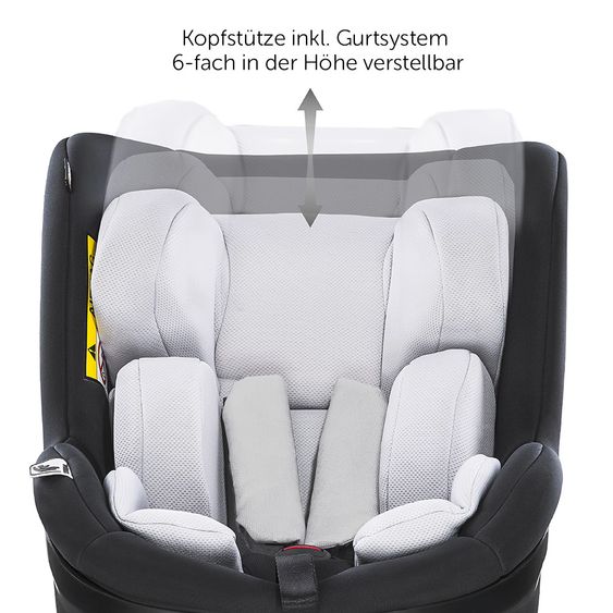 Hauck Reboard Kindersitz iPro Kids - i-Size (bis 4 Jahre) inkl. Sitzverkleinerer und Liegeposition - Lunar