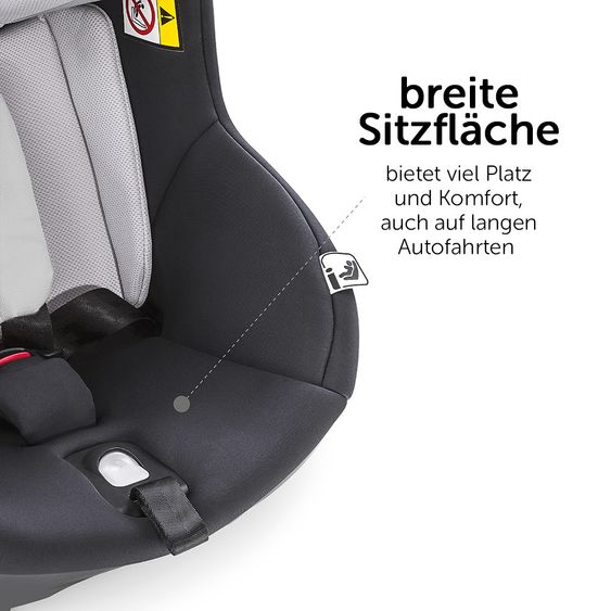 Hauck Reboard Kindersitz iPro Kids - i-Size (bis 4 Jahre) inkl. Sitzverkleinerer und Liegeposition - Lunar