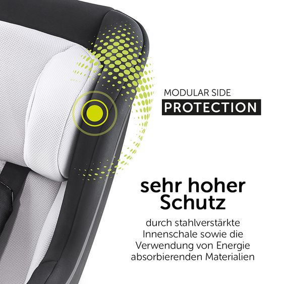 Hauck Reboard Kindersitz iPro Kids inkl. Isofix Basis iPro Base - i-Size (bis 4 Jahre) inkl. Sitzverkleinerer - Caviar