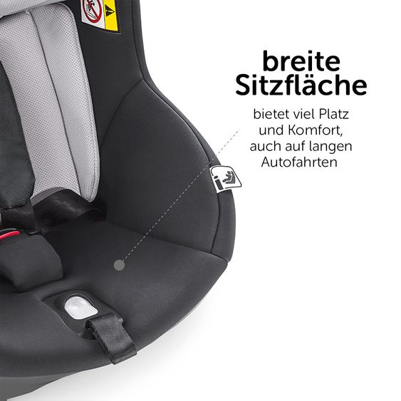 Hauck Reboard Kindersitz iPro Kids inkl. Isofix Basis iPro Base - i-Size (bis 4 Jahre) inkl. Sitzverkleinerer - Caviar