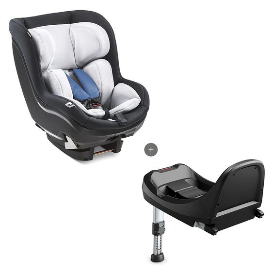 Hauck Reboard Kindersitz iPro Kids inkl. Isofix Basis iPro Base - i-Size (bis 4 Jahre) inkl. Sitzverkleinerer - Denim