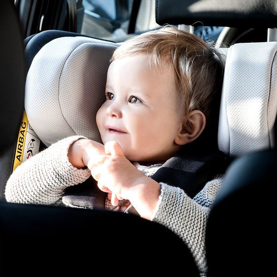 Hauck Reboard Kindersitz iPro Kids inkl. Isofix Basis iPro Base - i-Size (bis 4 Jahre) inkl. Sitzverkleinerer - Denim