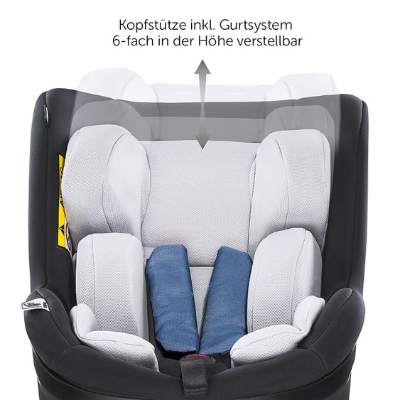 Hauck Reboard Kindersitz iPro Kids inkl. Isofix Basis iPro Base - i-Size (bis 4 Jahre) inkl. Sitzverkleinerer - Denim
