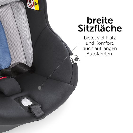 Hauck Reboard Kindersitz iPro Kids inkl. Isofix Basis iPro Base - i-Size (bis 4 Jahre) inkl. Sitzverkleinerer - Denim