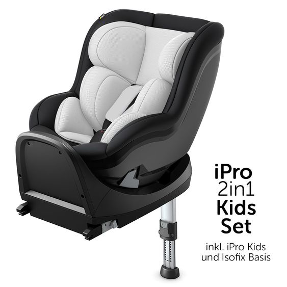 Hauck Reboard child seat iPro Kids incl. Isofix base iPro Base - i-Size (up to 4 years) incl. seat reducer - Lunar