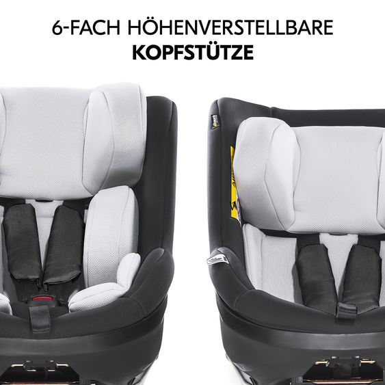Hauck Reboard del seggiolino iPro Kids con base Isofix iPro Base e copertina estiva - i-Size (fino a 4 anni) con riduttore di seduta - Caviar