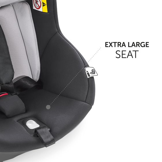 Hauck Reboard del seggiolino iPro Kids con base Isofix iPro Base e copertina estiva - i-Size (fino a 4 anni) con riduttore di seduta - Caviar