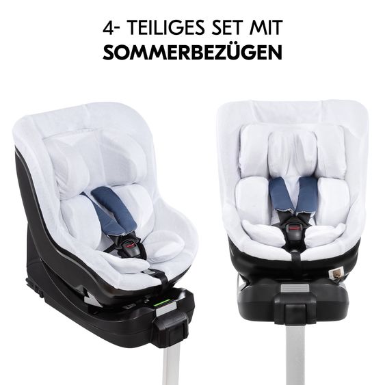 Hauck Reboard del seggiolino iPro Kids con base Isofix iPro Base e copertina estiva - i-Size (fino a 4 anni) con riduttore di seduta - Caviar