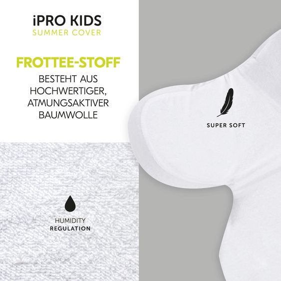 Hauck Reboard del seggiolino iPro Kids con base Isofix iPro Base e copertina estiva - i-Size (fino a 4 anni) con riduttore di seduta - Caviar
