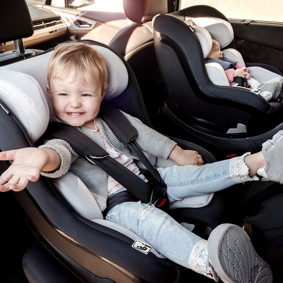Hauck Reboard del seggiolino iPro Kids con base Isofix iPro Base e copertina estiva - i-Size (fino a 4 anni) con riduttore di seduta - Caviar