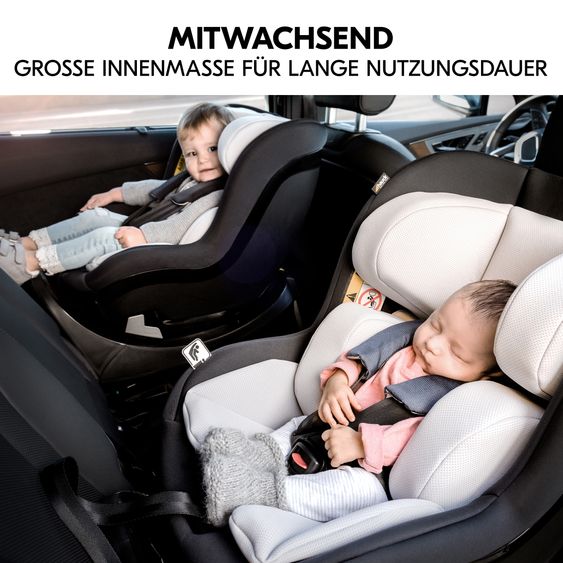 Hauck Reboard del seggiolino iPro Kids con base Isofix iPro Base e copertina estiva - i-Size (fino a 4 anni) con riduttore di seduta - Caviar