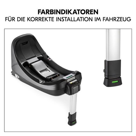 Hauck Reboard del seggiolino iPro Kids con base Isofix iPro Base e copertina estiva - i-Size (fino a 4 anni) con riduttore di seduta - Caviar