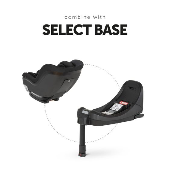 Hauck Reboard Kindersitz Select Kids - i-Size (bis 4 Jahre) inkl. Sitzverkleinerer und Liegeposition - Black