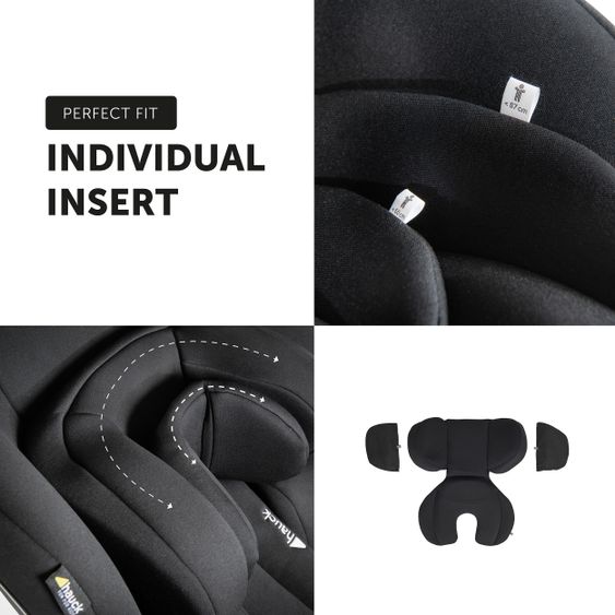 Hauck Reboard Kindersitz Select Kids - i-Size (bis 4 Jahre) inkl. Sitzverkleinerer und Liegeposition - Black