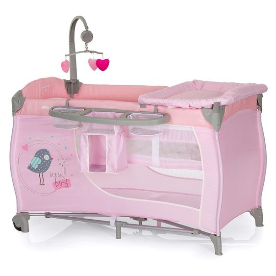 Hauck Reisebett Babycenter - Birdie Grey
