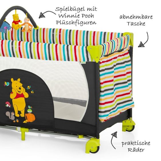 Hauck Reisebett Dream'n Play Go mit Spielbügel - Winnie Pooh Tidy Time