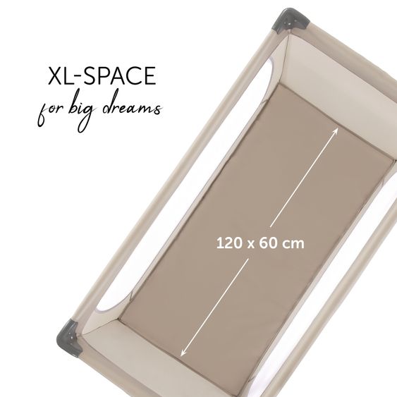 Hauck Lit De Voyage Dream N Play avec Matelas Confort & Protection Contre Les Insectes - Beige