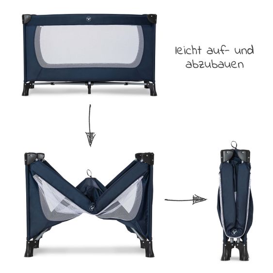 Hauck Reisebett Dream'n Play Plus (mit seitlichem Einstieg) - Navy
