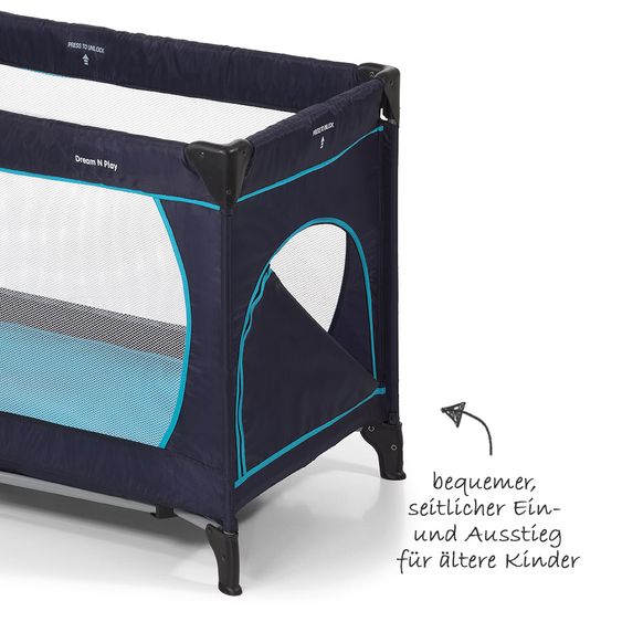 Hauck Reisebett Dream'n Play Plus - Navy Aqua