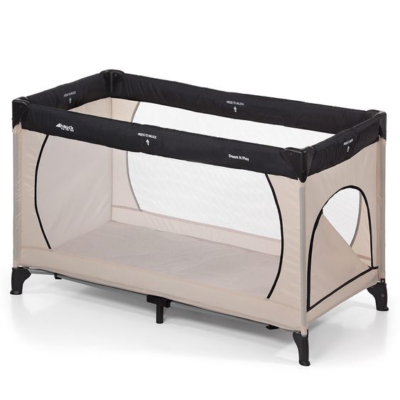 Hauck Reisebett Dream'n Play Plus - Sparset inkl. Matratze und Insektenschutz - Beige Grey