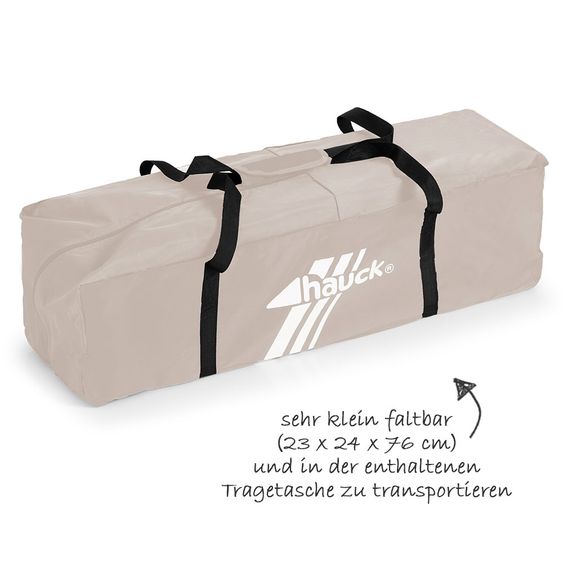 Hauck Reisebett Dream'n Play Plus - Sparset inkl. Matratze und Insektenschutz - Beige Grey