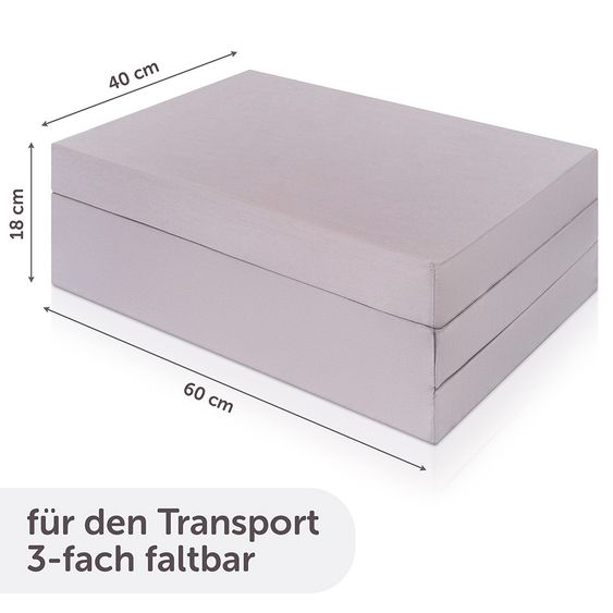 Hauck Reisebett Dream'n Play Plus - Sparset inkl. Matratze und Insektenschutz - Beige Grey