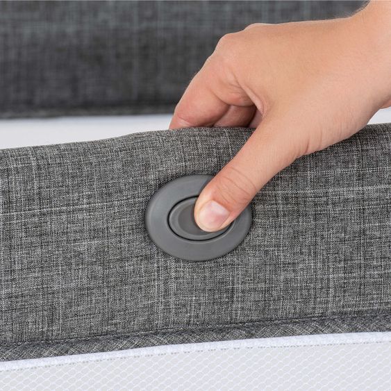Hauck Play'n Relax Center travel cot with changing mat, height adjustable and side entry - Melange Charcoal