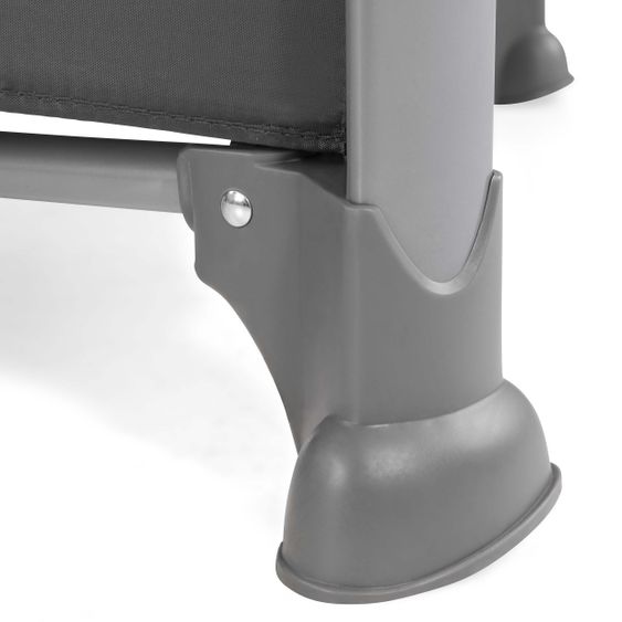 Hauck Play'n Relax Center travel cot with changing mat, height adjustable and side entry - Melange Charcoal