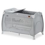 Play'n Relax Center travel cot with changing mat, height adjustable and side entry - Quilted Grey