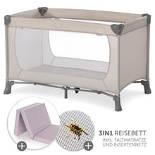 Reisebett Set Dream'n Play inkl. Alvi Reisebett Matratze & Insektenschutz - Beige